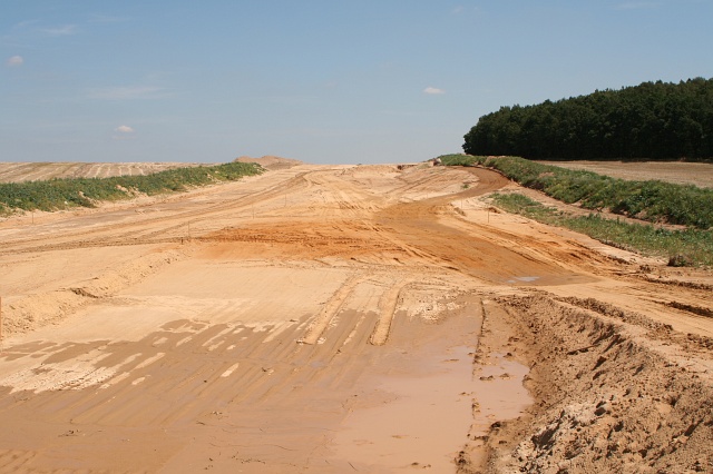 Budowa autostrady A4 - Przesieczany; widok w kierunku Bolesawca