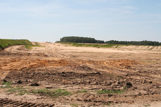 Budowa autostrady A4 - Strzelno; widok w kierunku Jdrzychowic