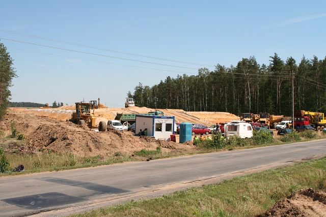 Budowa autostrady A4 - Godzieszw; widok w kierunku Bolesawca