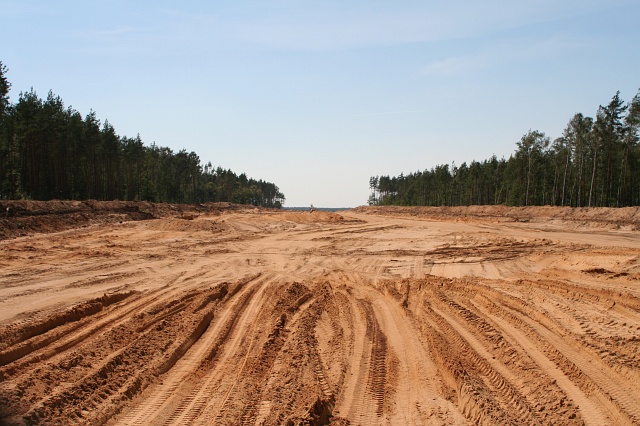 Budowa autostrady A4 - okolice Godzieszowa; widok w kierunku Jdrzychowic