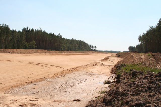 Budowa autostrady A4 - las na zachd od Czernej; widok w kierunku Jdrzychowic