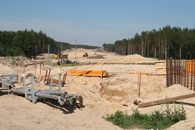Budowa autostrady A4 - Czerna; widok w kierunku Bolesawca