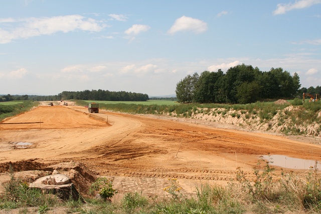 Budowa autostrady A4 - Przesieczany; widok w kierunku Jdrzychowic