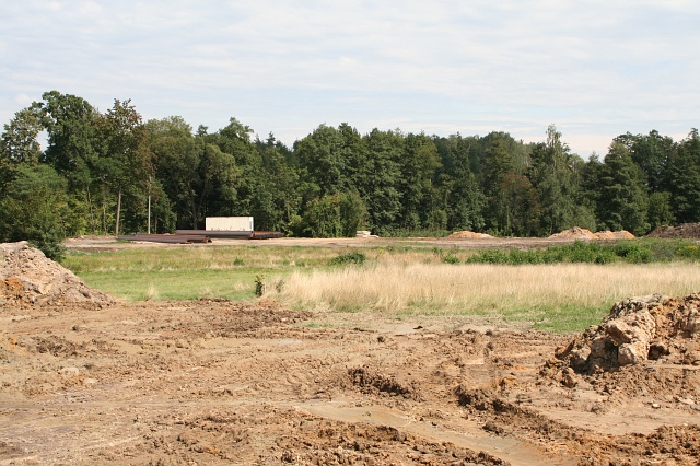 Budowa autostrady A4 - Strzelno; widok w kierunku Bolesawca