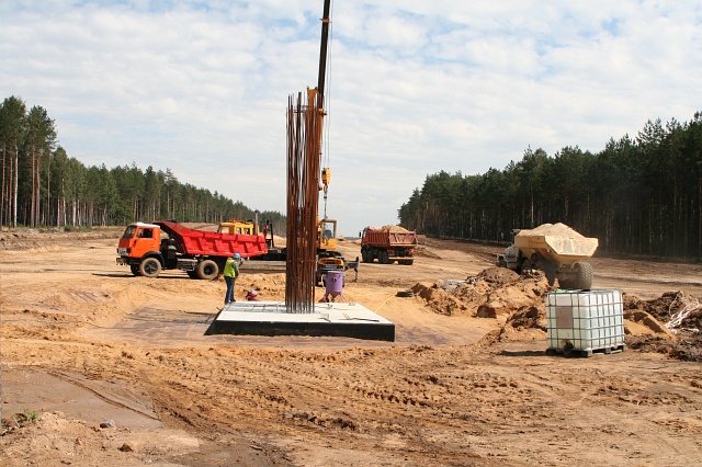 Budowa autostrady A4 - las na zachd od Godzieszowa; widok w kierunku Bolesawca