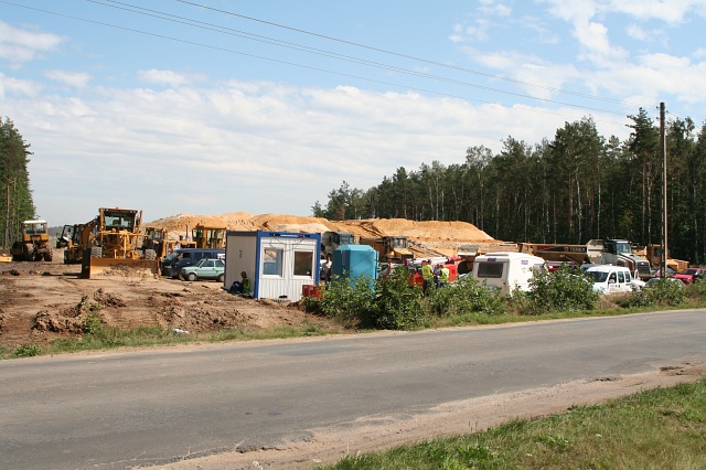 Budowa autostrady A4 - Godzieszw; widok w kierunku Bolesawca