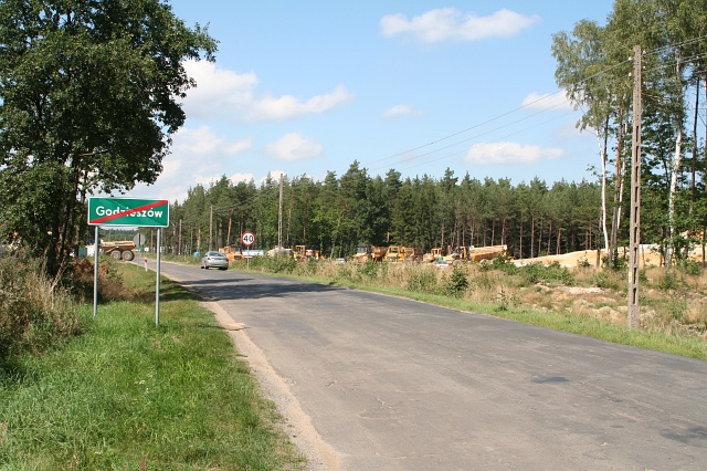 Budowa autostrady A4 - Godzieszw; widok w poprzek autostrady