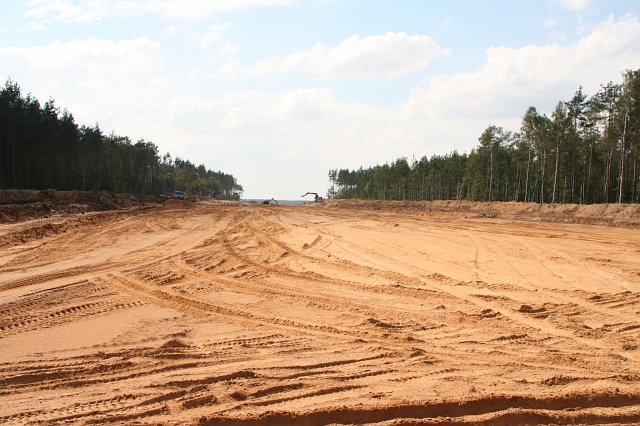 Budowa autostrady A4 - okolice Godzieszowa; widok w kierunku Jdrzychowic