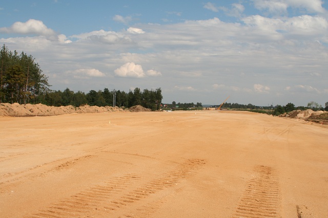 Budowa autostrady A4 - okolice Godzieszowa; widok w kierunku Bolesawca