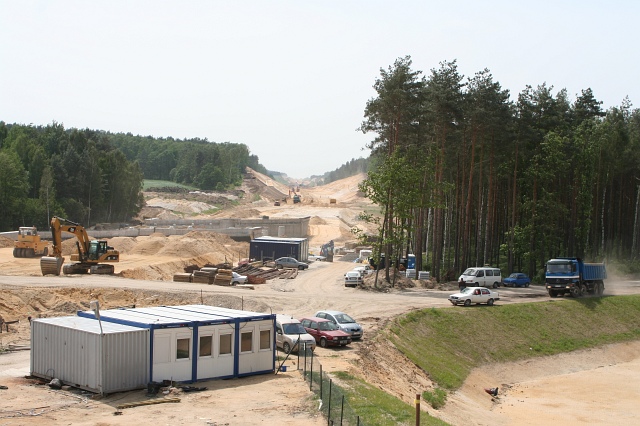 Budowa autostrady A4 - las na zachd od Godzieszowa; widok w kierunku Jdrzychowic