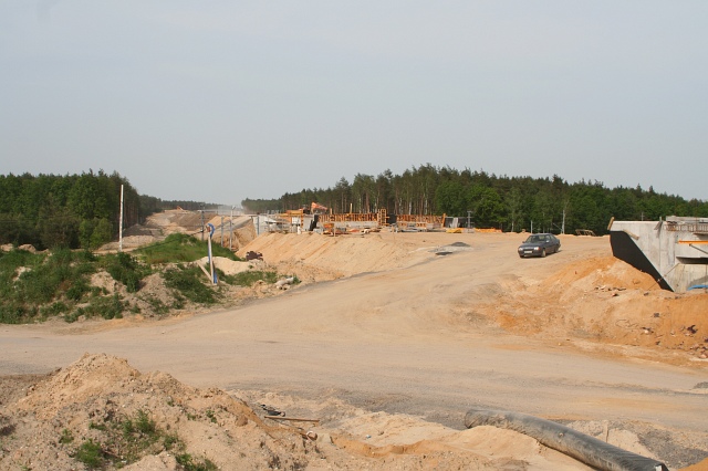 Budowa autostrady A4 - Czerna; widok w kierunku Bolesawca