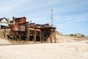 The Izera Mountains: machinery of the 'Stanislaw' open-pit quartz mine