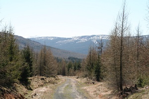 The Izera Mountains: early spring view of the Wysoki Grzbiet ridge