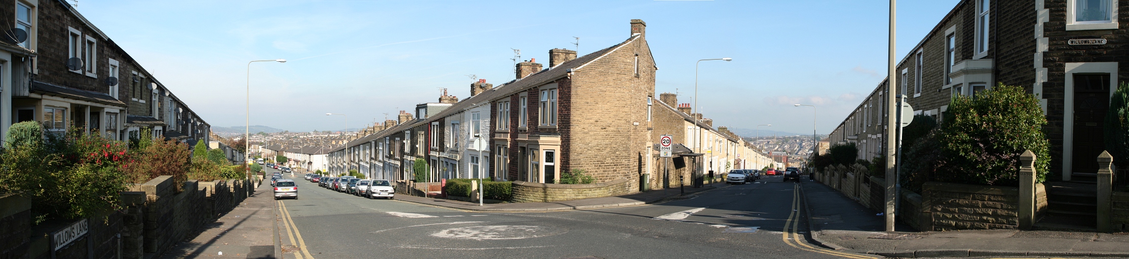 Skrzyowanie Willows Lane i Ormerod Street w Accrington, Lancsashire